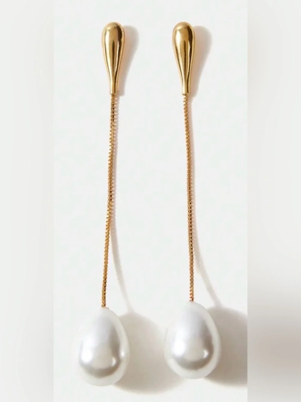 SHEIN Faux White Pearl Drop Earrings